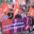 Die Linke Leipzig hinter dem Gewerkschaftsblock. Foto: Alexander Böhm
