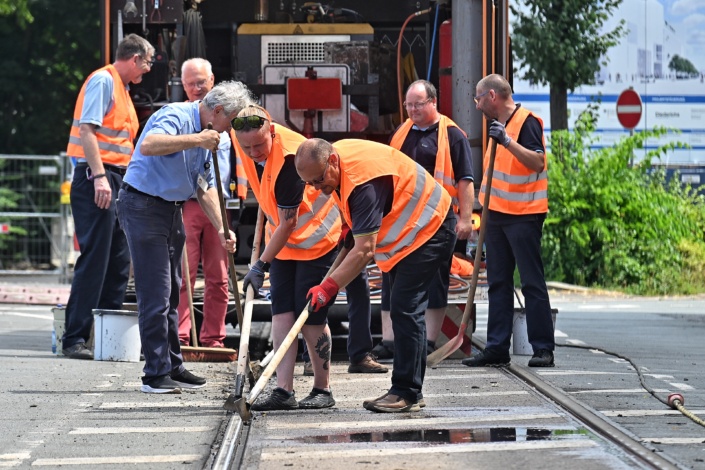 Danke an die Hitze-Helden. Die Wendestelle für den ersten Streckenabschnitt ist frei. Foto: Benjamin Weinkauf