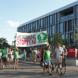 An der RB-Geschäftsstelle. Demonstration der Umweltverbände gegen den Verkauf und die Abholzung des Capa-Wäldchens (Capi) Leipzig, 25.06.2026. Foto: Jan Kaefer