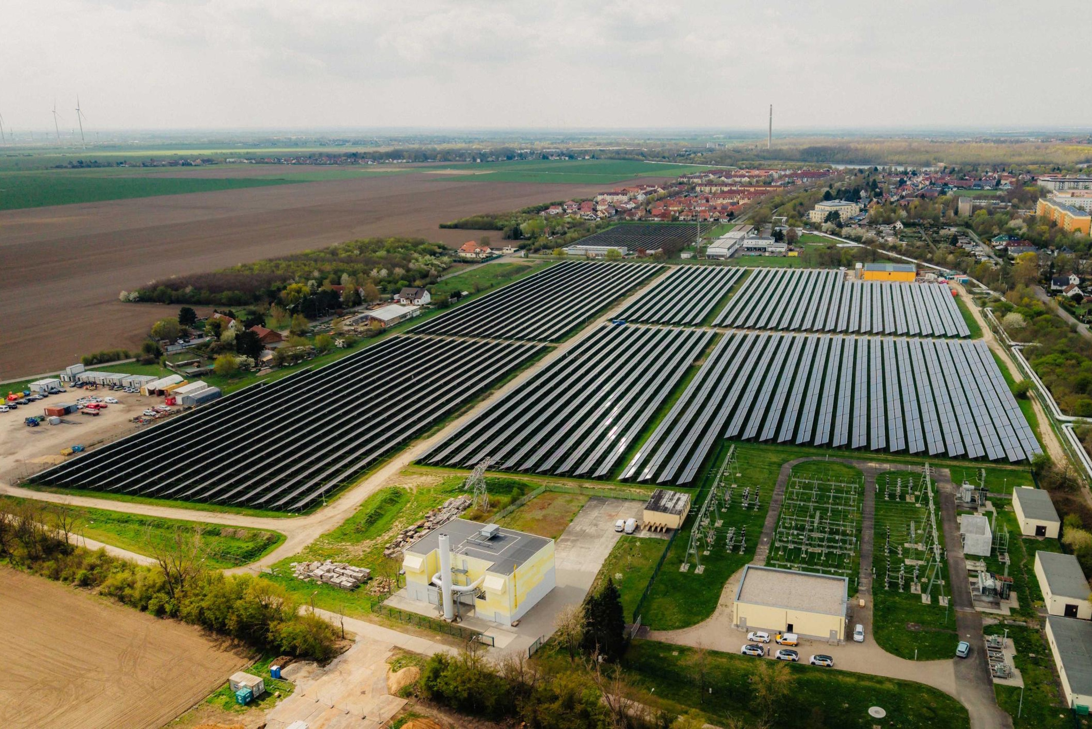 Die neue Solarthermie Leipzig West aus der Vogelperspektive. Foto: Leipziger Gruppe