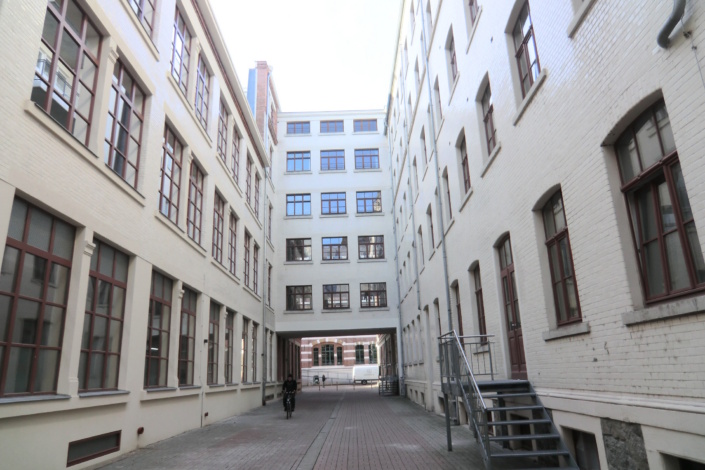 Wohnen im einstigen Industriequartier: Innenhof der Buntgarnwerke. Archivfoto: Marko Hofmann