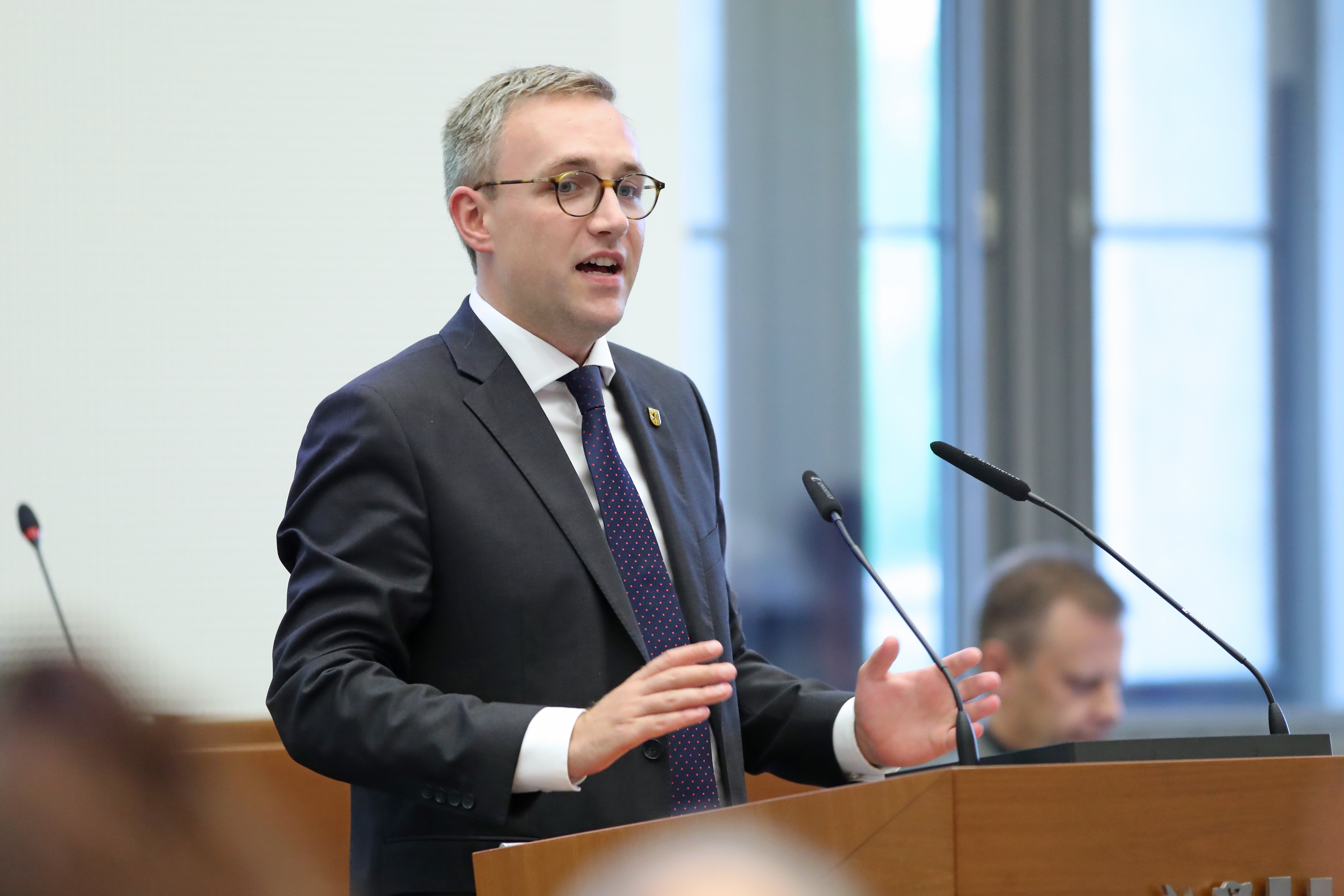 Lucas Schopphoven (CDU) im Leipziger Stadtrat am 01.07.2026. Foto: Jan Kaefer