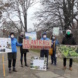 Aktion zum Eilantrag gegen die Baumfällungen am Wilhelm-Leuschner-Platz. Foto: NABU Leipzig