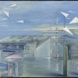 Steffi Deparade-Becker: Flugobjekte II; 2024, Öfarbe auf Leinwand, 90 × 120 cm, Foto: Herbert Boswank