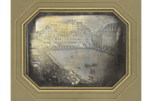 Ereignisdaguerreotypie: Vereidigung des Militärs auf die Verfassung zu Leipzig den 22. März, 1848, Inv.Nr.: F/2702/2003. Foto: Stadtgeschichtliches Museum Leipzig
