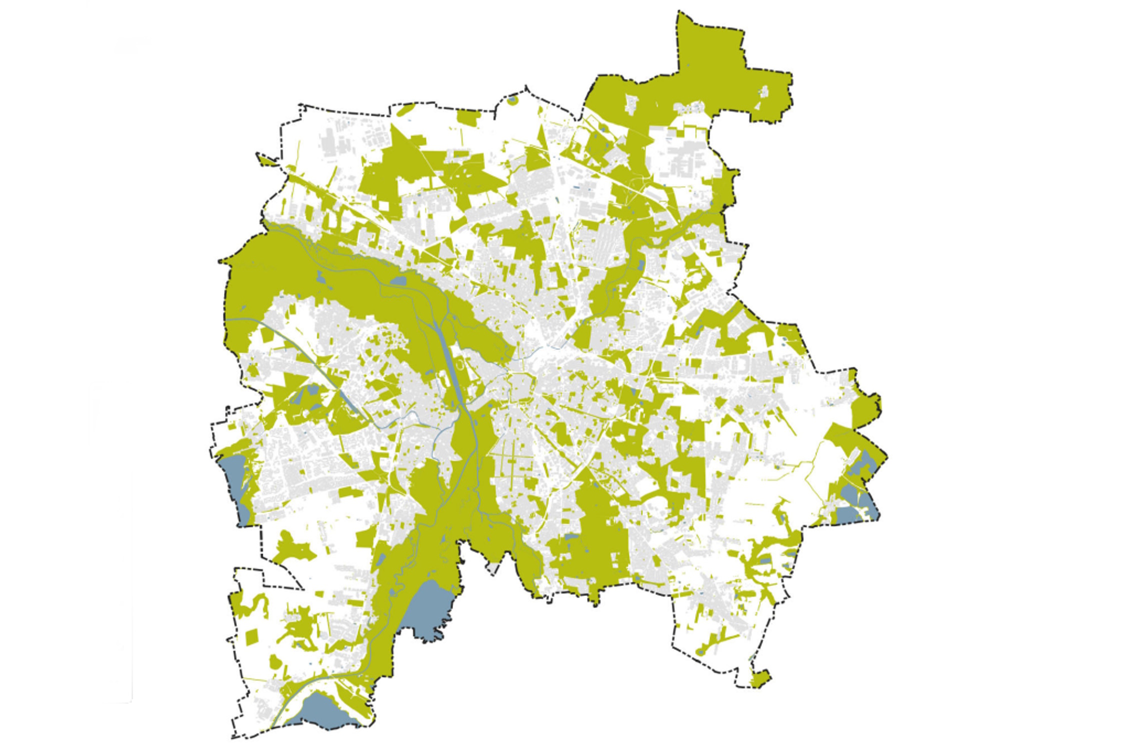 Grün-blaue Infrastruktur in Leipzig. Karte: Stadt Leipzig, Masterplan Grün - Leipzig grün-blau 2030
