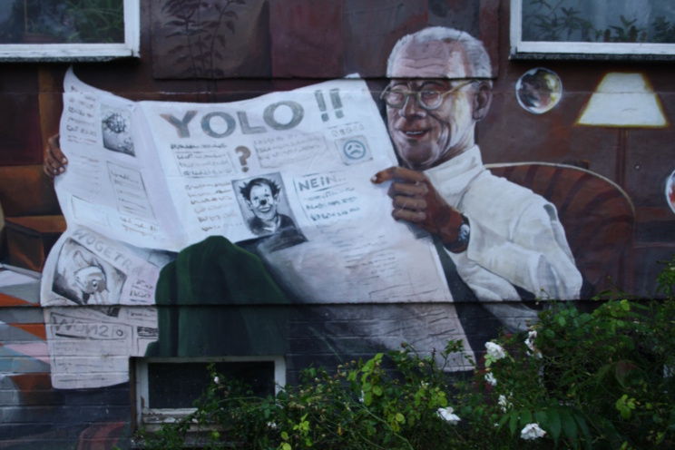 Hauptsache gute Nachrichten - ein Graffiti in Leipzig. Foto: Ralf Julke