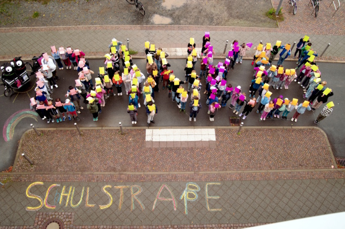 Danke, Schulstraße! Foto: AG Schulwegsicherheit der Schule am Auensee