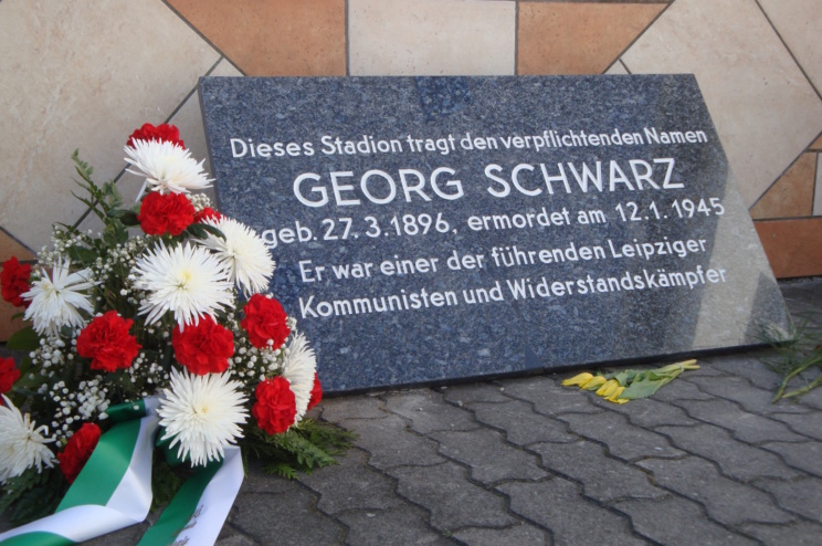 Gedenktafel für Georg Schwarz. Foto: Gernot Borriss