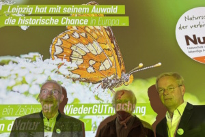 NuKLA – Naturschutz und Kunst Lebendige Aue e. V.: Wolfgang Stoiber (l.), Prof. Bernd Gerken (m.), Dr. Gunnar Busse (r.) zum Fachtag 2026. Foto: Frank Beutner