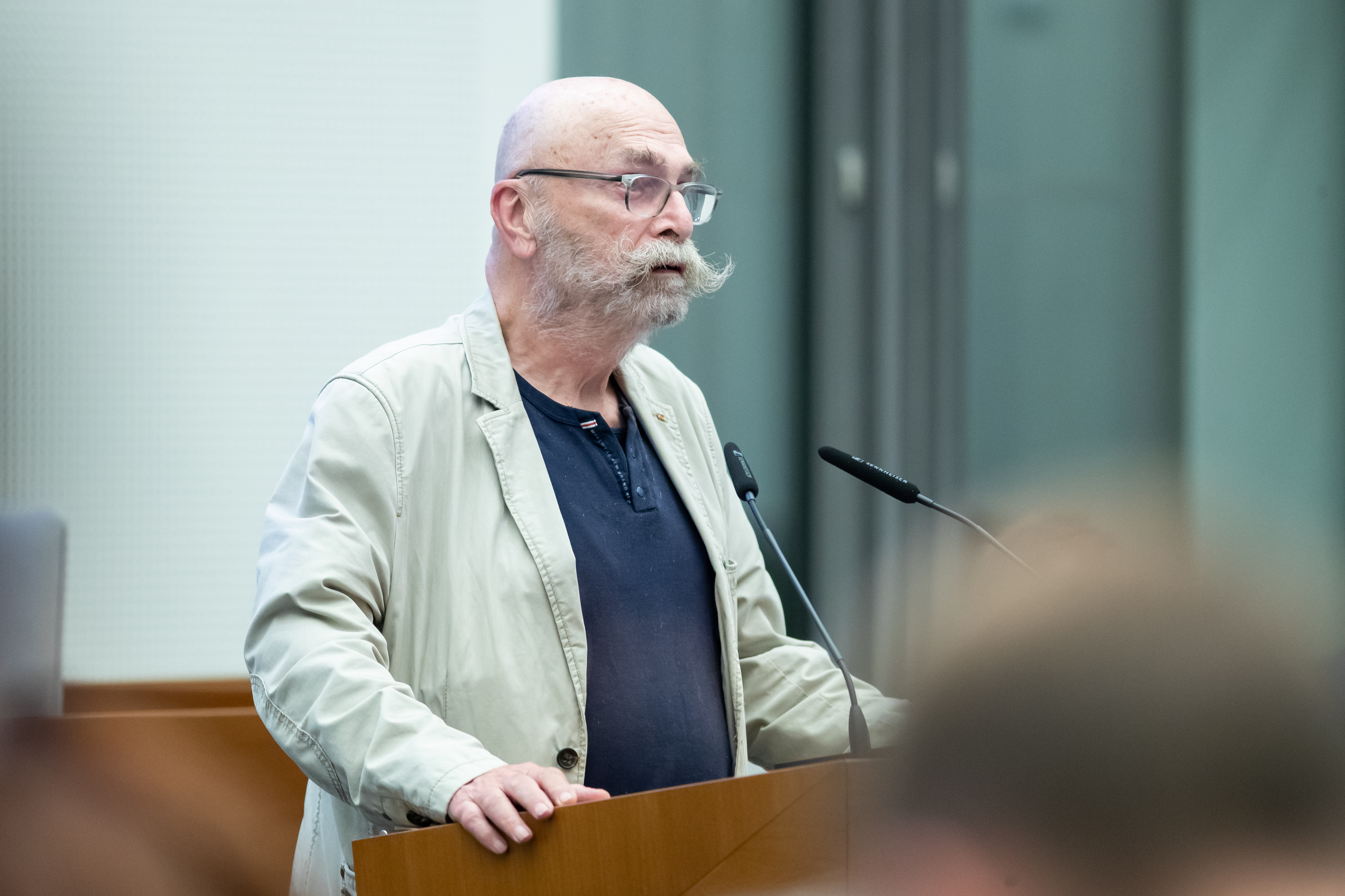 Konrad Riedel (Kleingartenbeirat Leipzig) im Leipziger Stadtrat am 30.09.2026. Foto: Jan Kaefer