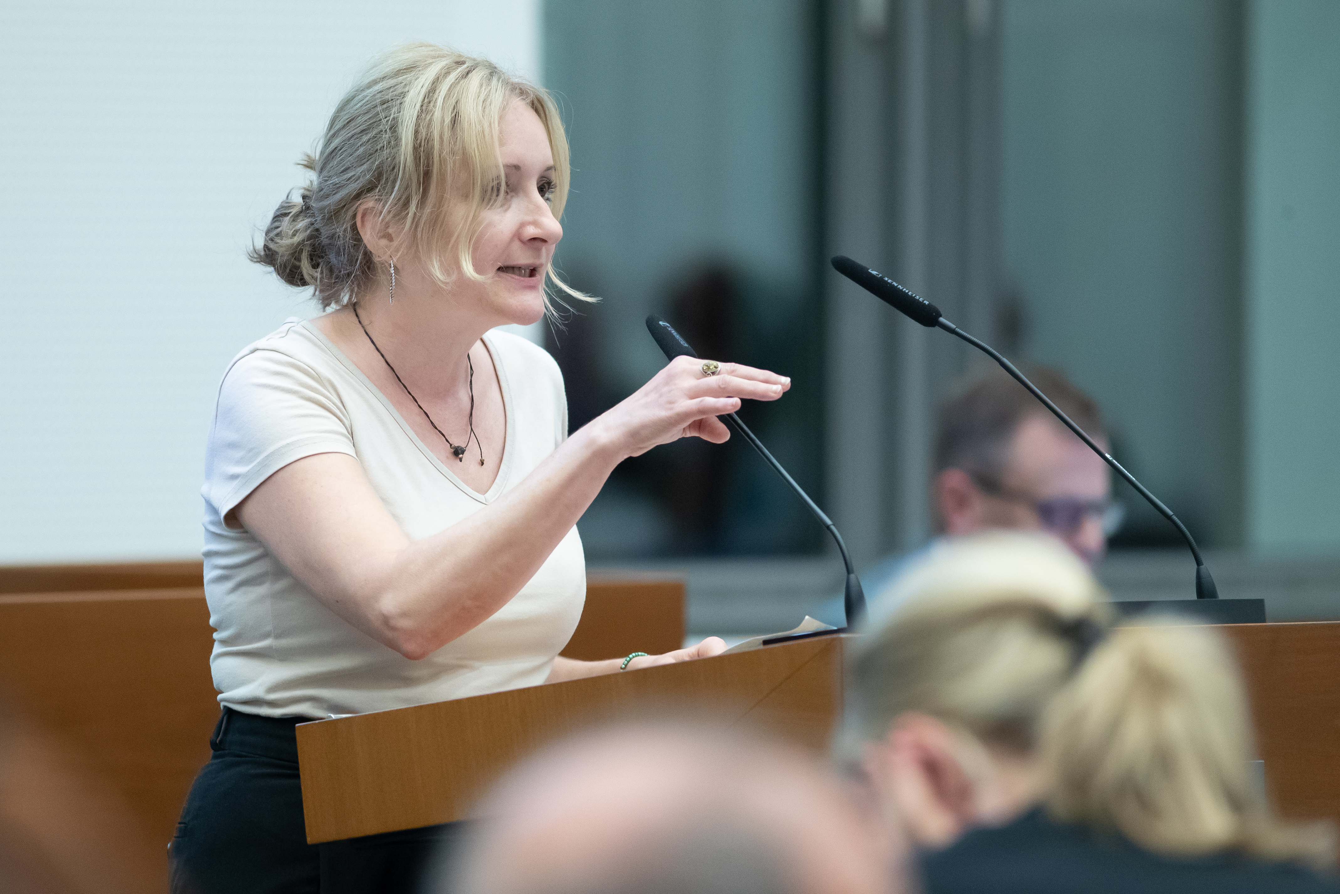Susanne Scheidereiter (Die Linke) im Leipziger Stadtrat am 30.09.2026. Foto: Jan Kaefer