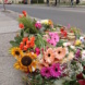 Blumen zum Gedenken an die tödlich verunglückte Radfahrerin in der Arhtur-Hoffmann-Straße. Foto: Lucas Böhme
