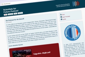Website des Scientist for Future-Podcasts. Screenshot: Dominic Memmel