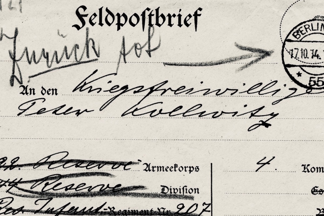 Feldpostkarte "Zurück tot". Foto: Ute Richter