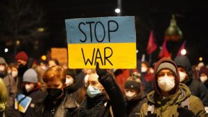 Ukraine-Antikriegsdemo in Leipzig am 4. März in Leipzig. Foto: LZ